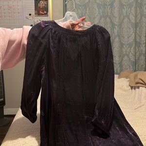 Deep purple plum crapey satiny type material